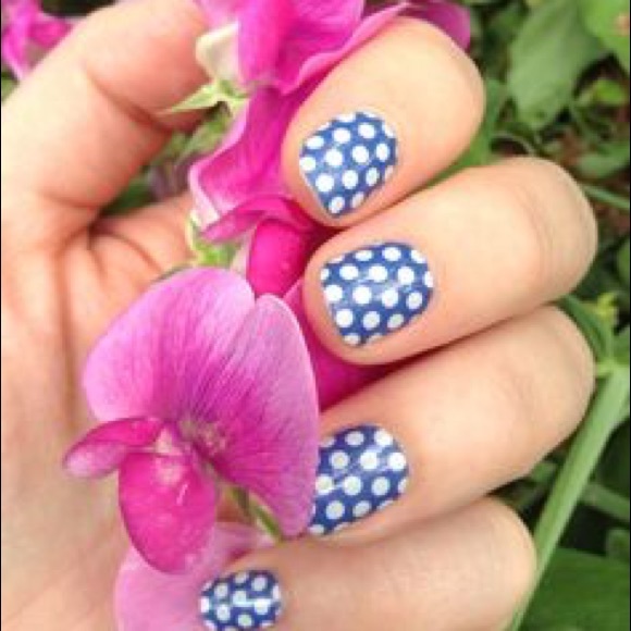Jamberry Blue and White Polka - Picture 2 of 3
